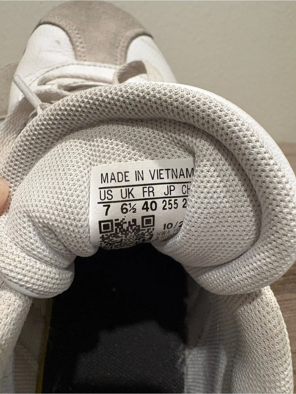 adidas Kids White Sneakers with Black Stripes and Brown Soles